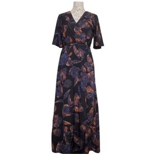 Everly Floral Print Bell Sleeve Maxi Dress